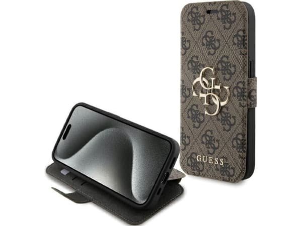 Guess GUBKP15L4GMGBR iPhone 15 Pro 6.1"brown book 4G Metal Logo