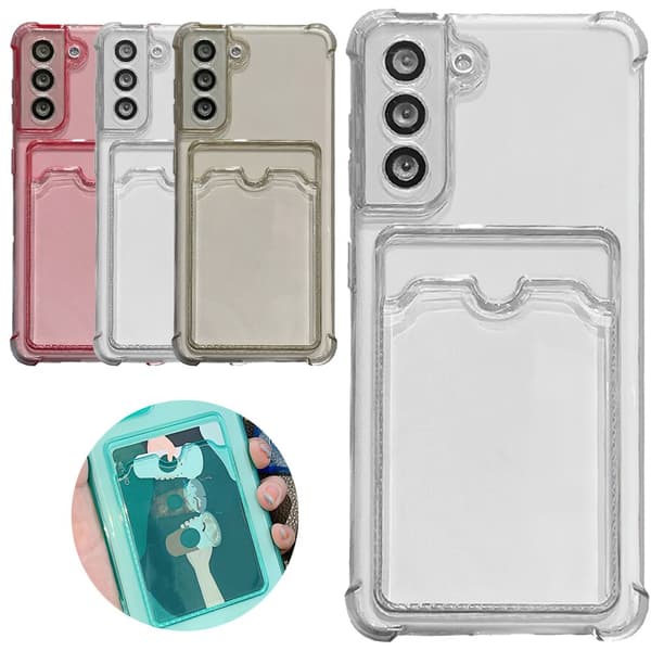 Samsung Galaxy S23 - Card Cover / Beskyttelse Transparent Pink