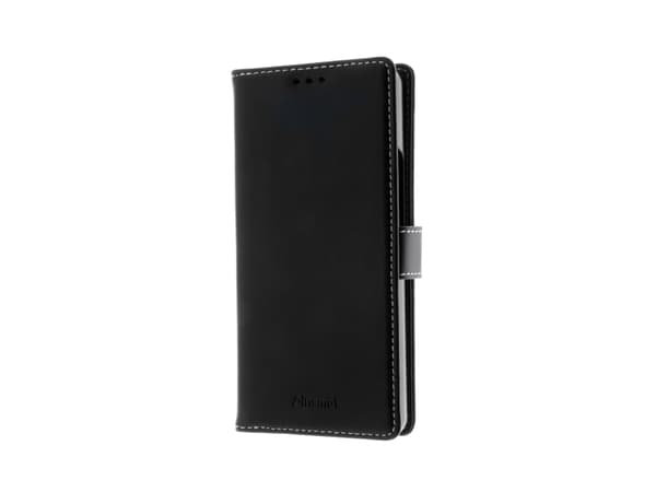 Insmat Exclusive - Vikbart fodral för mobiltelefon - läder, kartong+papper+aluminiumfolie - svart - för Sony XPERIA 10 V