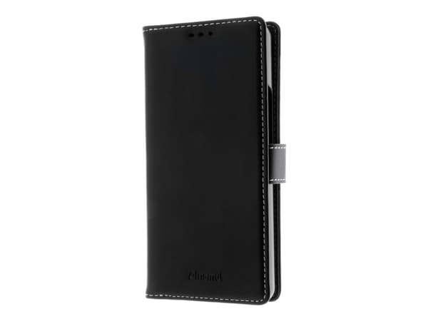 Insmat Exclusive - Vikbart fodral för mobiltelefon - läder, kartong+papper+aluminiumfolie - svart - för Sony XPERIA 10 V