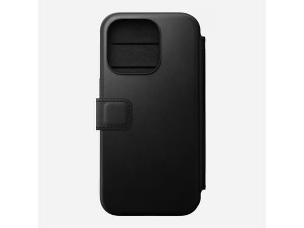 Nomad Modern Leather Folio, Folio-kotelo, Apple, iPhone 15 Pro, 15,5 cm (6.1"), Musta
