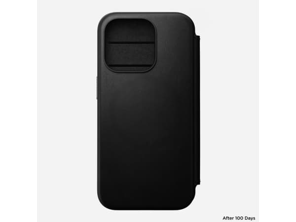 Nomad Modern Leather Folio, Folio-kotelo, Apple, iPhone 15 Pro, 15,5 cm (6.1"), Musta