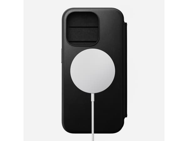 Nomad Modern Leather Folio, Folio-kotelo, Apple, iPhone 15 Pro, 15,5 cm (6.1"), Musta