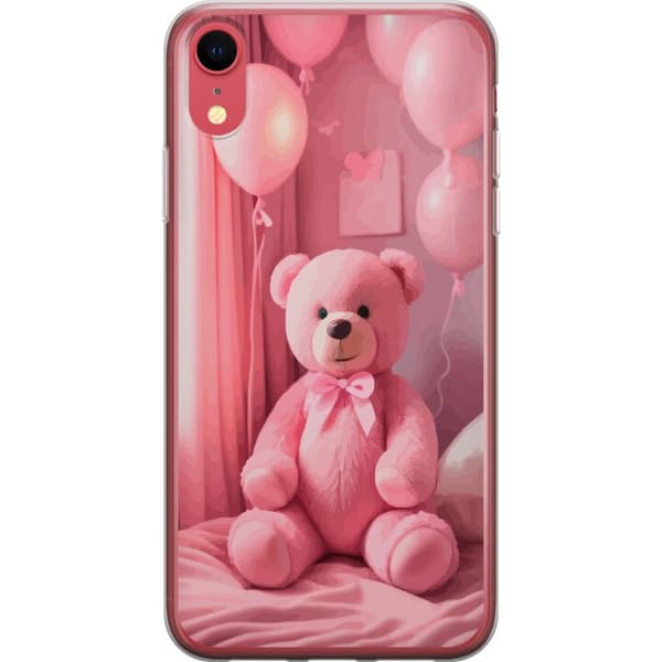 Apple iPhone XR Genomskinligt Skal Rosa nallebjörn