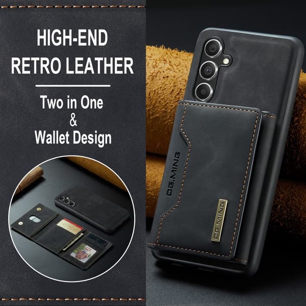 DG.MING 2 in 1 Magnetic Card Slot Case Samsung Galaxy S23 FE Black