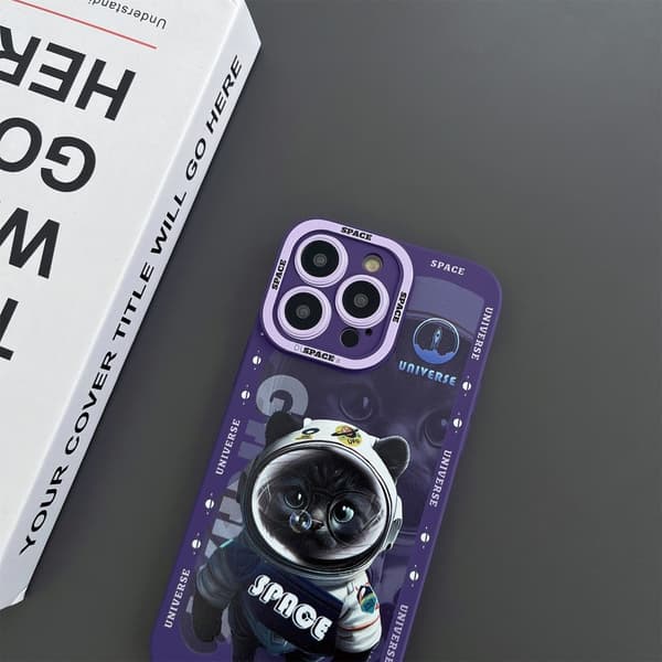 TPU-puhelinkotelon suojakuori iPhone 15 Case Catille - Violetti