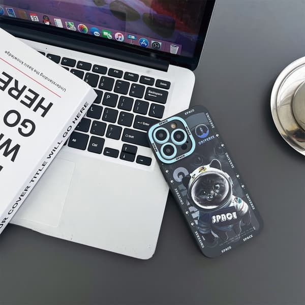 TPU telefonfodral Skal för iPhone 15 Fodral Katt - Svart