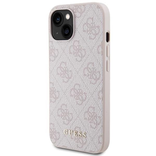 Guess iPhone 15 Plus Mobilskal Metall Gold Logo - Rosa
