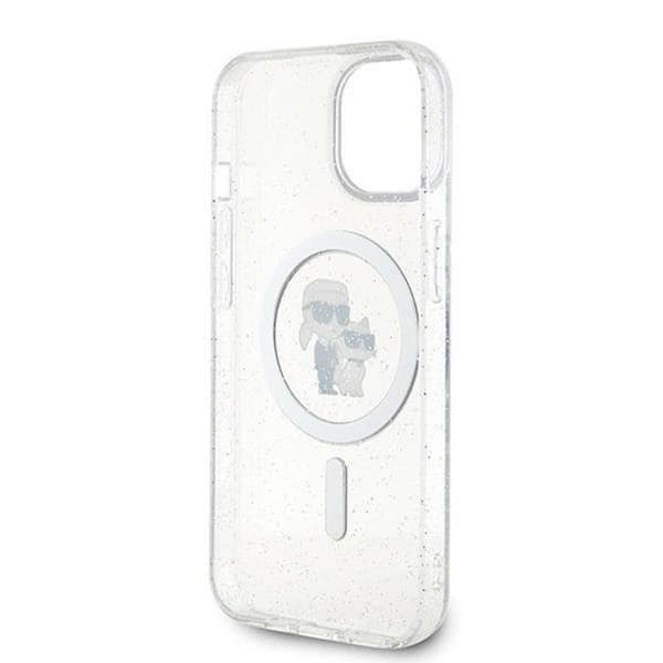 Karl Lagerfeld iPhone 15 Plus Mobilskal Magsafe Glitter - Clear