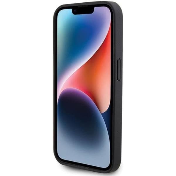 BMW iPhone 15 Pro Max Mobilskal Läder Hot Stamp - Svart