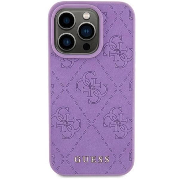 Guess iPhone 15 Pro Mobilskal Läder Stamped - Lila