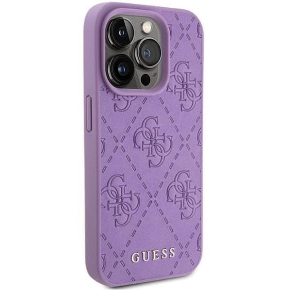 Guess iPhone 15 Pro Mobilskal Läder Stamped - Lila
