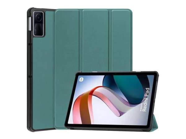 CoreParts - Vikbart fodral för surfplatta - tri-fold hjul, med automatisk väckningsfunktion - polyuretanläder - grön - för Redmi Pad Pro