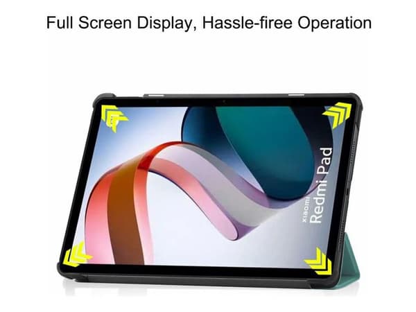 CoreParts - Vikbart fodral för surfplatta - tri-fold hjul, med automatisk väckningsfunktion - polyuretanläder - grön - för Redmi Pad Pro