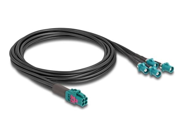 Delock - Antennekabel - mini FAKRA Z connector quad (hann) til FAKRA Z-kobling (hann) - 1 m - RAL 5021, vannblå