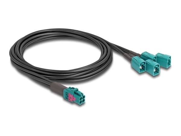 Delock - Antennekabel - mini FAKRA Z connector quad (hann) til FAKRA Z connector A-type (hann) - 1 m - RAL 5021, vannblå