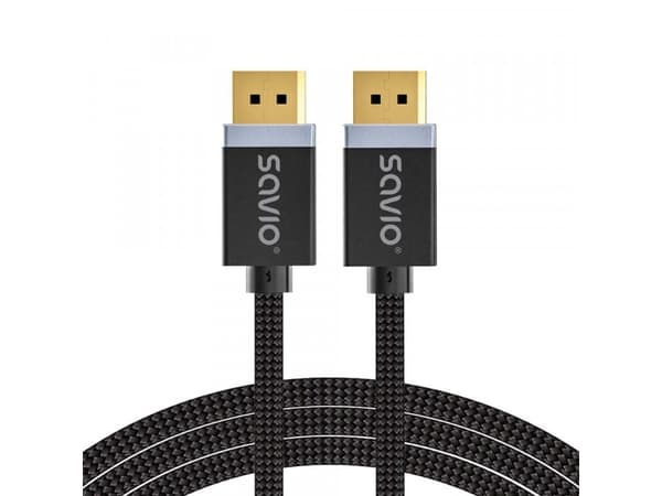 Savio CL-176, 3 m, DisplayPort, DisplayPort, Hankjønn, Hankjønn, 7680 x 4320 piksler