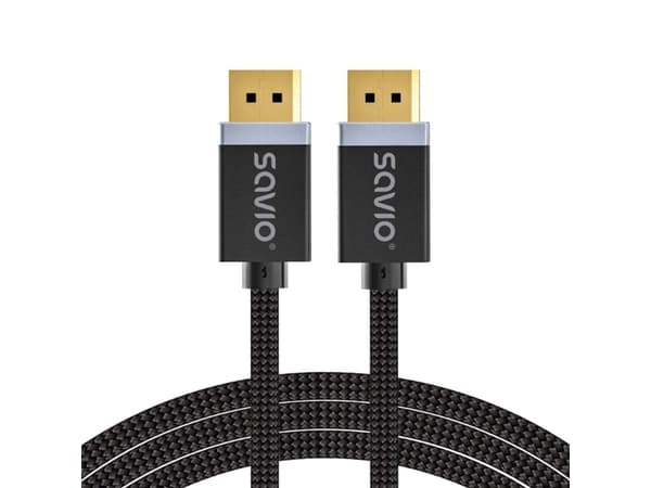 Savio CL-176, 3 m, DisplayPort, DisplayPort, Hankjønn, Hankjønn, 7680 x 4320 piksler
