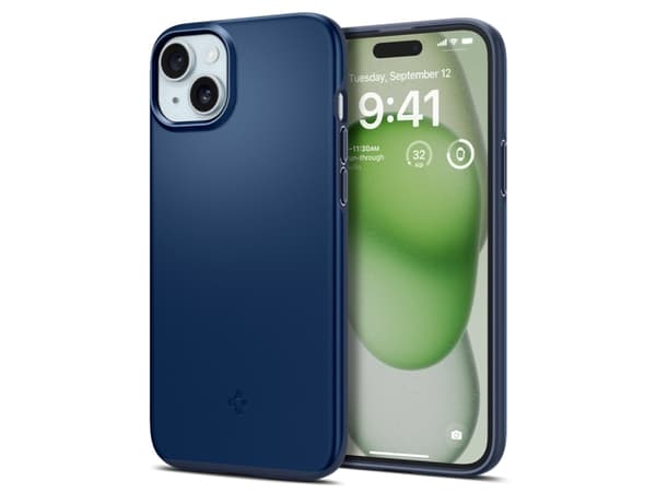 Spigen ACS06640, skal, Apple, iPhone 15 Plus, 17 cm (6,7"), Marinblå