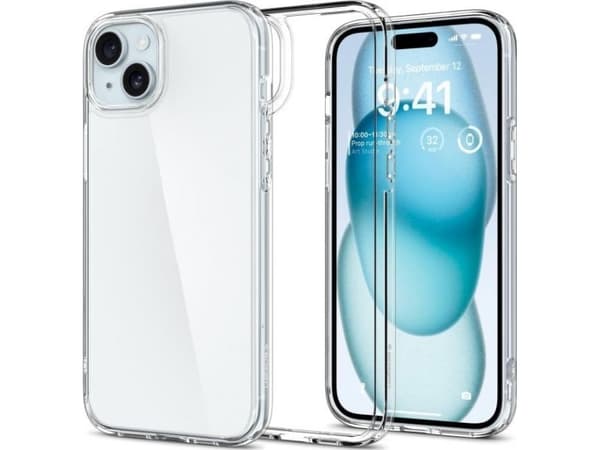 Spigen ACS06459, Omslag, Apple, iPhone 15 Plus, 17 cm (6.7"), Transparent