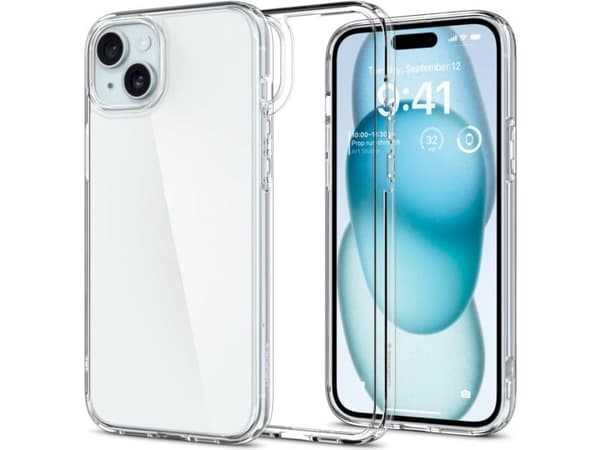 Spigen ACS06459, Omslag, Apple, iPhone 15 Plus, 17 cm (6.7"), Transparent