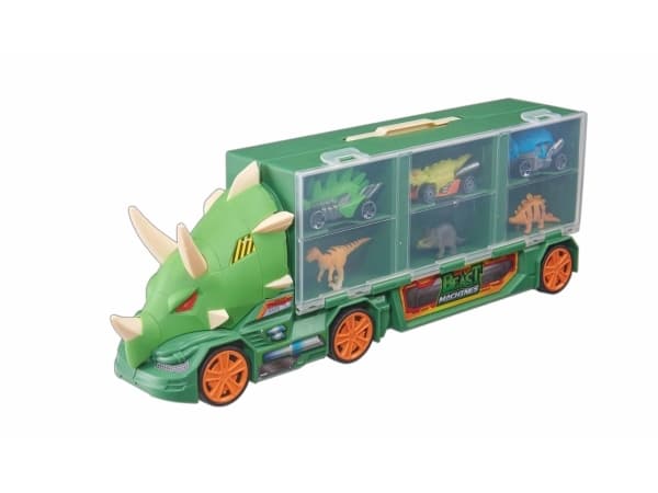 Teamsterz Beast Machines Triceratops Transporter and 3 toy cars