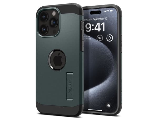 Spigen ACS06735, Etui, Apple, iPhone 15 Pro, 15,5 cm (6.1"), Grønn
