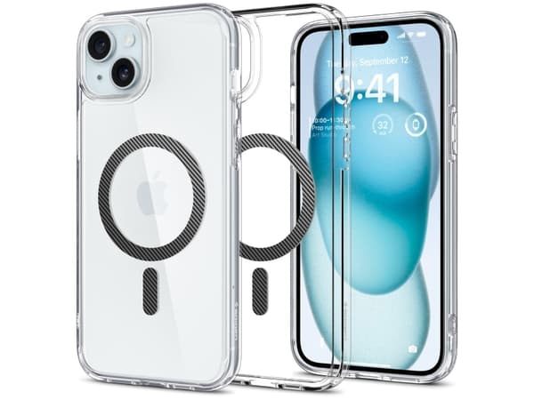 Spigen Ultra Hybrid, Omslag, Apple, iPhone 15 Plus, 17 cm (6.7"), Transparent