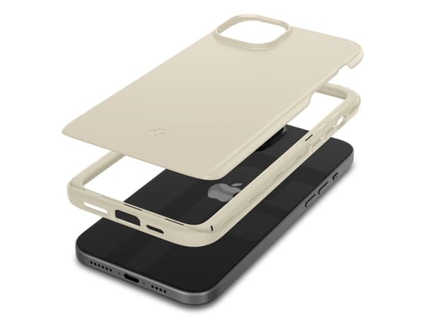 Spigen Thin Fit, Suojus, Apple, iPhone 15 Plus, 17 cm (6.7"), Beige