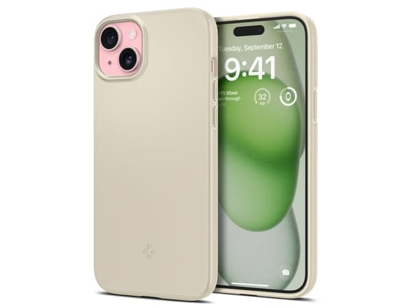 Spigen Thin Fit, Omslag, Apple, iPhone 15 Plus, 17 cm (6.7"), Beige