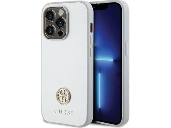 Guess GUHCP15LPS4DGPS iPhone 15 Pro 6.1" hopea/hopea kovakotelo Strass metalli logo