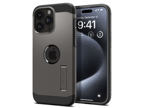 Spigen ACS06732, Omslag, Apple, iPhone 15 Pro, 15,5 cm (6.1"), Grå, Metallisk