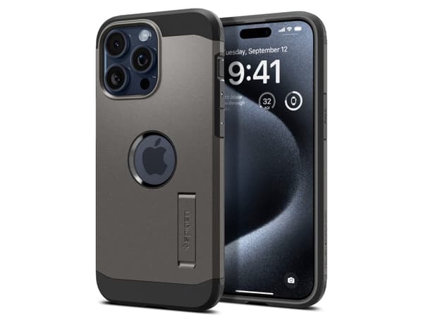 Spigen ACS06593, Suojus, Apple, iPhone 15 Pro Max, 17 cm (6.7"), Harmaa