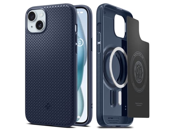Spigen Mag Armor, Etui, Apple, iPhone 15 Plus, 17 cm (6.7"), Blå