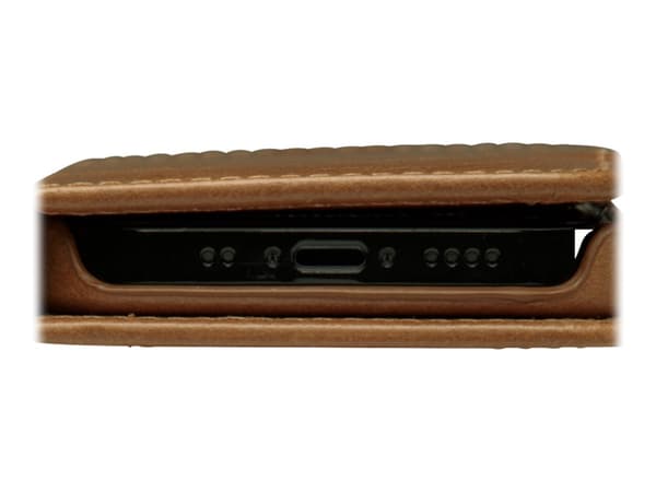 dbramante1928 Lynge - Vikbart fodral för mobiltelefon - narvat läder - tan - för Apple iPhone 12 mini