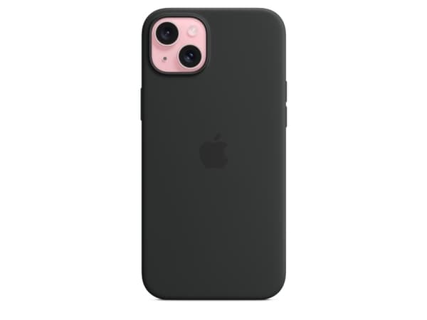 Apple - Baksidedeksel for mobiltelefon - MagSafe-samsvar - silikon - svart - for iPhone 15 Plus