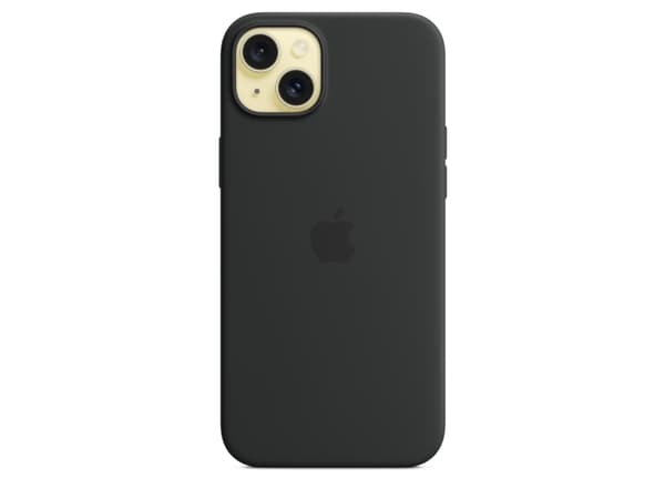 Apple - Baksidedeksel for mobiltelefon - MagSafe-samsvar - silikon - svart - for iPhone 15 Plus