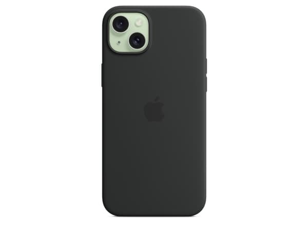 Apple - Baksidedeksel for mobiltelefon - MagSafe-samsvar - silikon - svart - for iPhone 15 Plus