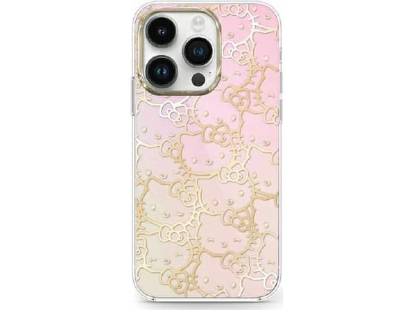Hello Kitty HKHCP15SHCHPEP iPhone 15 / 14 / 13 6.1" Pink Hardcase IML Gradient Electrop Crowded Kitt