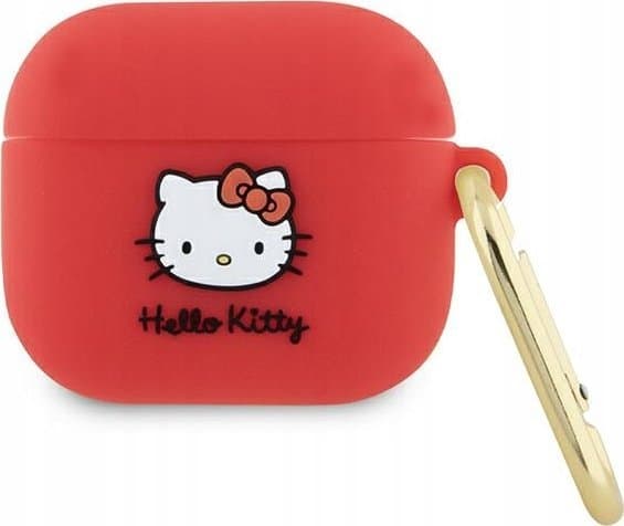 Hello Kitty HKA33DKHSF AirPods 3 Cover Fuchsia Silicone 3D Kitty Head