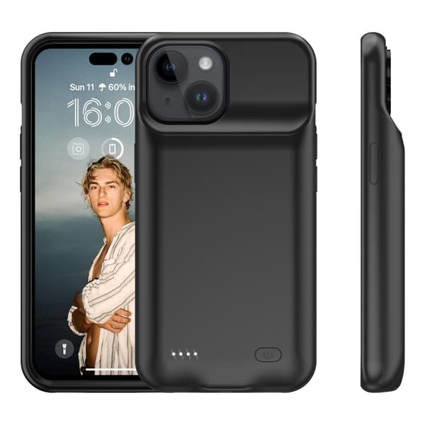 Genopladeligt batteri cover Shell til iPhone 15 Plus 8500mAh