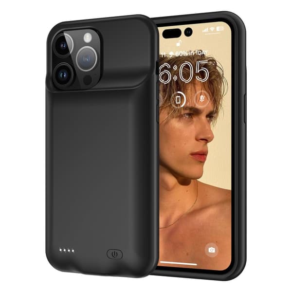 Genopladeligt batteri cover Shell til iPhone 15 Pro Max 8500mAh