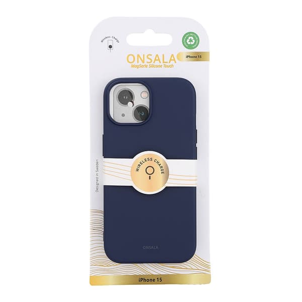 Onsala Mobilskal Silikon MagSeries Dark Blue - iPhone 15