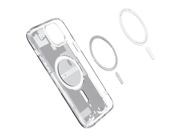 Spigen ACS07035, Omslag, Apple, iPhone 15 Plus, 17 cm (6.7"), Transparent, Vit