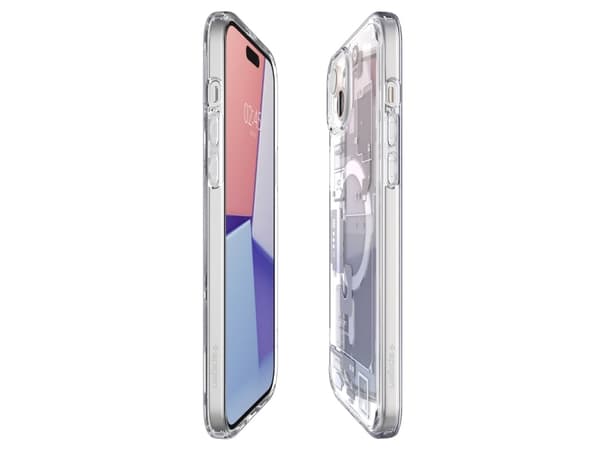 Spigen ACS07035, Omslag, Apple, iPhone 15 Plus, 17 cm (6.7"), Transparent, Vit