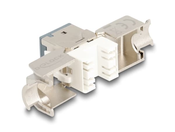 Delock - Modulär insättning - verktygsfri - CAT 6a - STP - RJ-45 - grå (paket om 10)