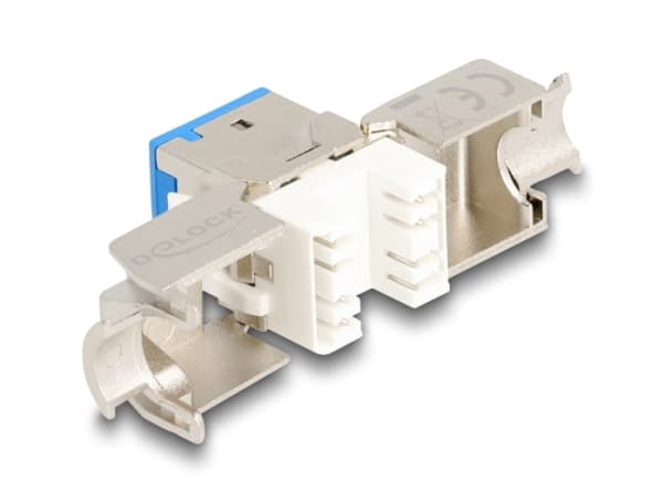 Delock - Modulär insättning - verktygsfri - CAT 6a - RJ-45, LSA - blå (paket om 10)