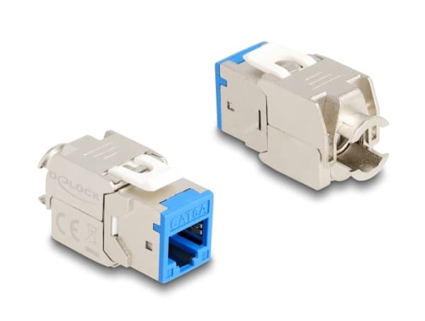 Delock - Modulär insättning - verktygsfri - CAT 6a - RJ-45, LSA - blå (paket om 10)
