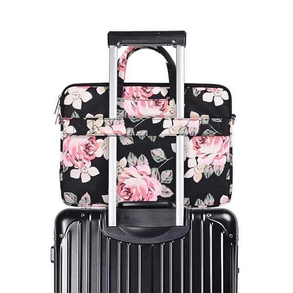 CANVASARTISAN Datorfodral 13" Floral H40-C22 med Axelrem - Svart