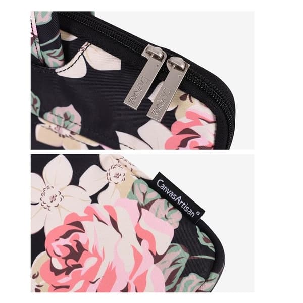 CANVASARTISAN Datorfodral 13" Floral H40-C22 med Axelrem - Svart